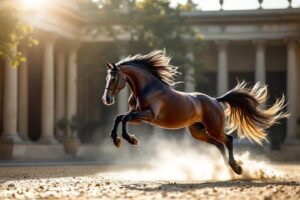 Cheval ibérique dressage haute école : art et techniques