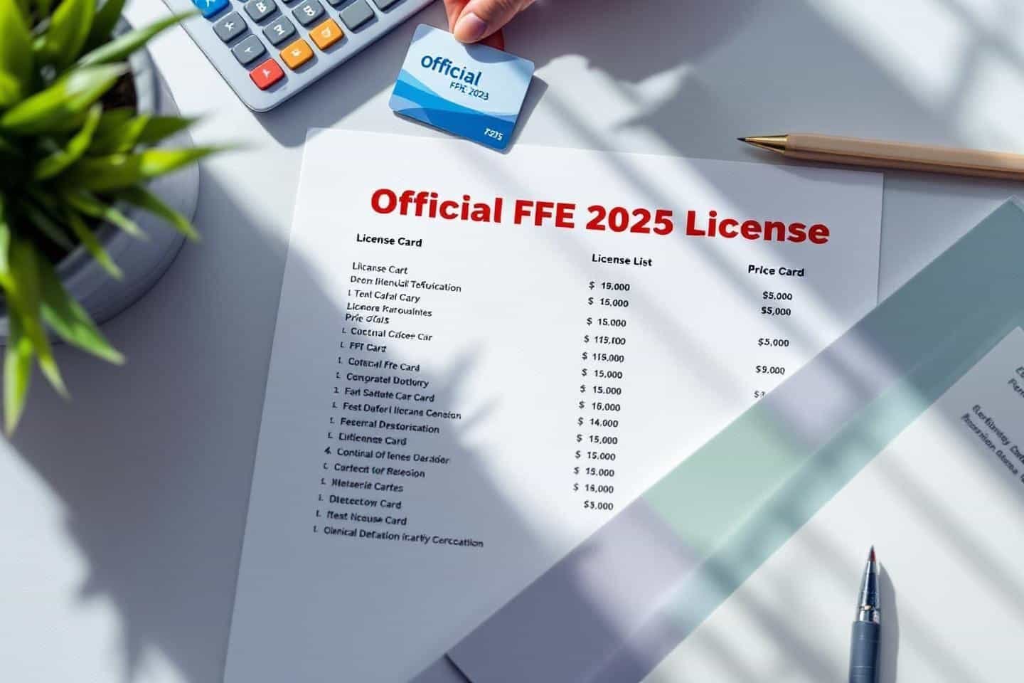 Licence FFE 2025 tarif : prix et coûts détaillés